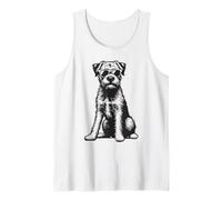 Divertido Perro Border Terrier con Gafas de Sol Yorkie Camiseta sin Mangas