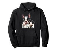 Divertido Perro Bostie Puppy My Therapist Boston Terrier Sudadera con Capucha