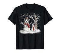 Divertido Perro Boston Terrier en el árbol de Nieve Navidad Invierno Camiseta