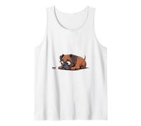 Divertido Perro Boxeador Curioso Viendo una pequeña Hormiga Camiseta sin Mangas