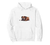 Divertido Perro Boxeador Curioso Viendo una pequeña Hormiga Sudadera con Capucha