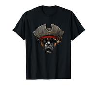 Divertido perro boxeador pirata Camiseta