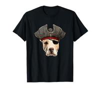 Divertido perro bull terrier pirata Camiseta