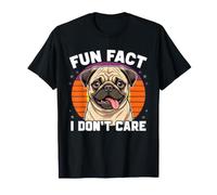 Divertido Perro Carlino Hecho Divertido I Don't Care Vintage Retro Lindo Perro Camiseta