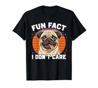 Divertido Perro Carlino Hecho Divertido I Don't Care Vintage Retro Lindo Perro Camiseta gráfica económica