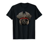 Divertido perro carlino pirata Camiseta