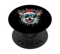 Divertido Perro Chihuahua de Navidad | Fiestas de Navidad PopSockets PopGrip Adhesivo