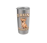 Divertido perro chihuahua I Run The House Vaso térmico de acero inoxidable de doble pared