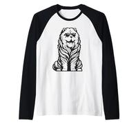 Divertido Perro Chow Chow con Gafas de Sol Camiseta Manga Raglan