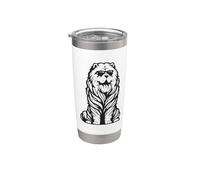 Divertido perro Chow Chow con gafas de sol Vaso térmico de acero inoxidable de doble pared