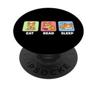 Divertido Perro Come Leer Dormir Repetir Lindo Animal Kawaii PopSockets PopGrip Adhesivo