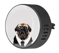 Divertido perro con trajes negros, 2 piezas de gafas de sol personalizadas para aromaterapia de coche, difusor de fragancia de coche, medallón difusor de ventilación de coche, clip de ventilación para coche, oficina, cocina