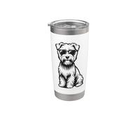 Divertido perro Dandie Dinmont Terrier con gafas de sol Vaso térmico de acero inoxidable de doble pared