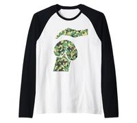 Divertido perro de la mente sucia, camuflaje camuflaje perro caricias Camiseta Manga Raglan