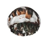Divertido perro de montaña bernés,Gorro de ducha, gorro de noche, gorro de baño elástico impermeable de doble capa, reutilizable para el cabello.