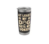 Divertido perro dueño broma perros cachorros caminantes padre mamá papá mamá mamá Vaso térmico de acero inoxidable de doble pared