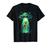 Divertido Perro Extraterrestre secuestro OVNI platillo Volador Camiseta