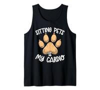 Divertido perro gato cuidador mascota diseño mascota sentado arte Camiseta sin Mangas