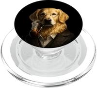 Divertido Perro Golden Retriever Caballero con Pipa sofisticada PopSockets PopGrip para MagSafe