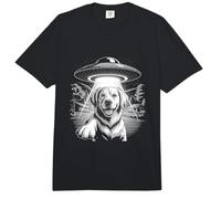 Divertido Perro Golden Retriever de la abducción OVNI Comfort Colors Adult Heavyweight T-Shirt