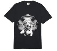 Divertido Perro Golden Retriever de la abducción OVNI Comfort Colors Adult Heavyweight T-Shirt