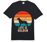Divertido Perro Golden Retriever La Vida es Dorada Comfort Colors Adult Heavyweight T-Shirt