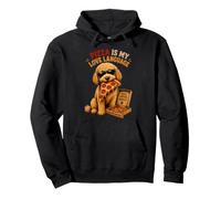 Divertido Perro Goldendoodle Pizza Is My Love Language Sudadera con Capucha