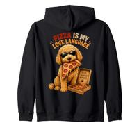 Divertido Perro Goldendoodle Pizza Is My Love Language Sudadera con Capucha