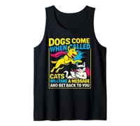 Divertido perro heroico viene cuando se llama, el gato recibirá un mensaje Camiseta sin Mangas