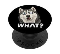 Divertido Perro Husky: lo Que mamá, papá, Hijos PopSockets PopGrip Adhesivo