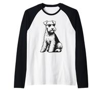 Divertido Perro Lakeland Terrier con Gafas de Sol Camiseta Manga Raglan
