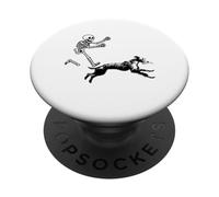 Divertido Perro Lobo irlandés Corriendo Esqueleto Halloween PopSockets PopGrip Adhesivo