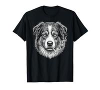 Divertido Perro Pastor Australiano fumando Cigarrillo Brainrot papá Camiseta