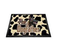 Divertido Perro Pastor Belga Malinois, Estampado De Vaca The Dogfather Alfombra Puerta Antideslizante Felpudo De Bienvenida Cómodo Felpudo De Entrada para Interior Cocina Cuarto 40X60Cm
