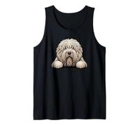 Divertido Perro Pastor húngaro Komondor Que se asoma Camiseta sin Mangas