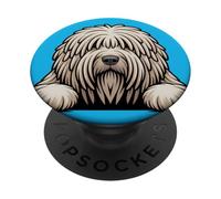 Divertido Perro Pastor húngaro Komondor Que se asoma PopSockets PopGrip Adhesivo