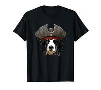 Divertido perro pirata Border Collie Camiseta