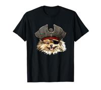 Divertido perro pirata pomerania Camiseta