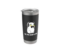 Divertido perro pug con gafas de sol, todo lo que necesitas es amante de los perros pug Vaso térmico de acero inoxidable de doble pared