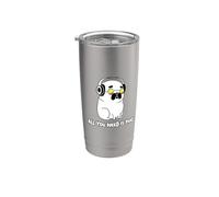 Divertido perro pug con gafas de sol, todo lo que necesitas es amante de los perros pug Vaso térmico de acero inoxidable de doble pared