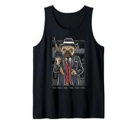 Divertido Perro Pug de Aspecto Malo con Pistola y cigarro de 1920 Camiseta sin Mangas