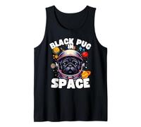Divertido perro pug negro «Black Pug In Space» Black Pug Amante Camiseta sin Mangas