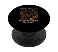 Divertido Perro Rabia Humor Lista Mordida Camiseta PopSockets PopGrip Adhesivo