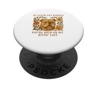Divertido Perro Rabia Humor Lista Mordida Camiseta PopSockets PopGrip Adhesivo