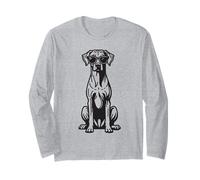Divertido Perro Rhodesian Ridgeback con Gafas de Sol Manga Larga