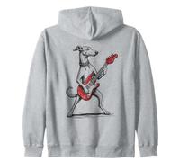 Divertido Perro rockero al Estilo Greyhound Rock Que Toca la Guitarra Sudadera con Capucha