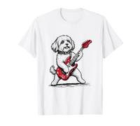 Divertido Perro rockero al Estilo Rock Habanero Tocando la Guitarra Camiseta