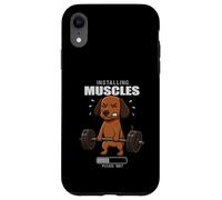 Divertido Perro Salchicha Entrenamiento Gimnasio Fitness Levantamiento de Pesas Peso Muerto Carcasa para iPhone XR