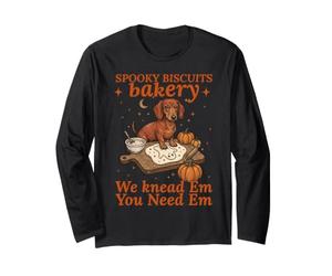 Divertido Perro Salchicha para Hornear Halloween de Spooky Biscuits Bakery Manga Larga