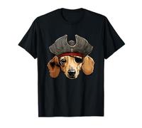 Divertido perro salchicha pirata Doxie Camiseta